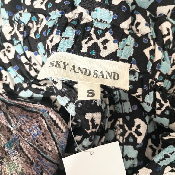 Sky and Sand Blue and Brown Drawstring Pants with pockets - Picture 6 of 6